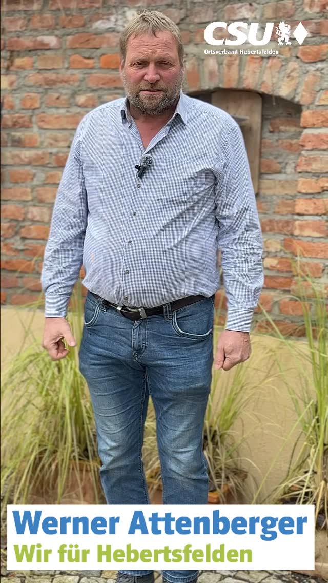 Werner Attenberger, Linden
56 Jahre, Bauhofleiter, verheiratet, 2 Kinder 
Spartenleiter Stockschützen des SV Hebertsfelden, 
Mitglied bei der Freiwilligen Feuerwehr Hebertsfelden und CSU Hebertsfelden
Hobbys: Stockschießen, Garten, Radfahren, Wandern.

#wirfürhebertsfelden
#PolitikZumAnfassen #csu #hebertsfelden #näherammenschen