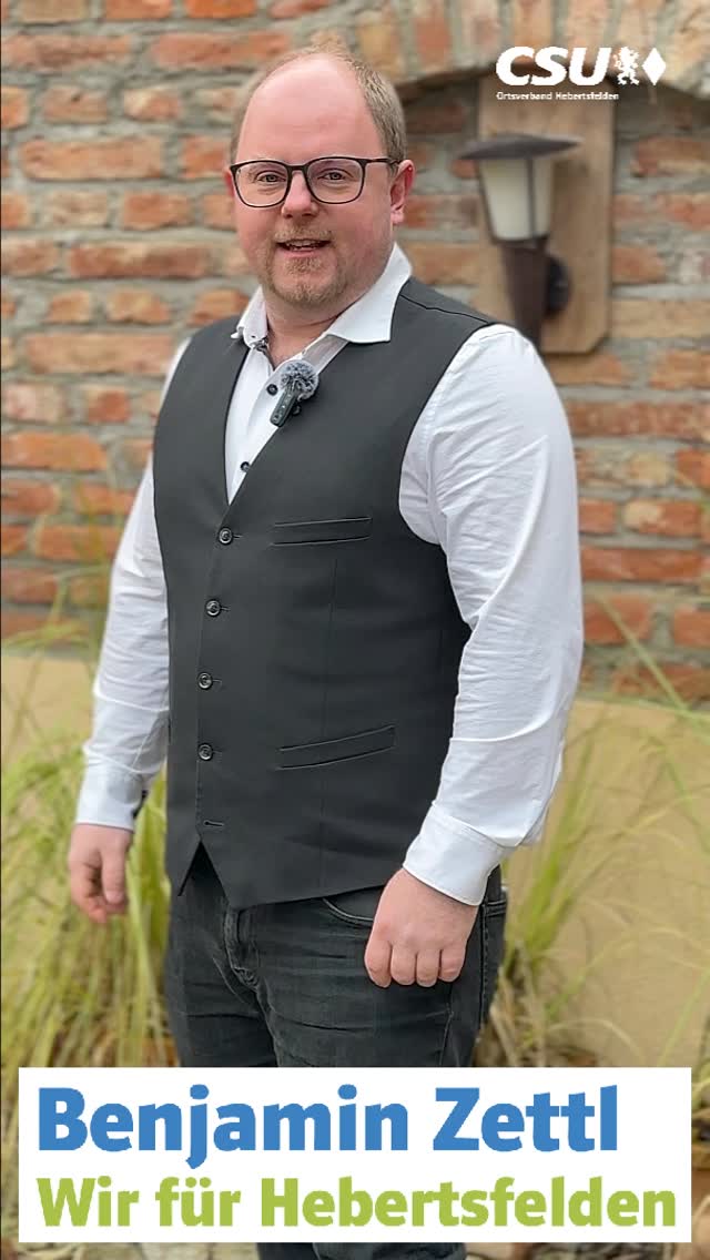 Benjamin Zettl, Hebertsfelden
38 Jahre, Teamleiter IT, verheiratet, 2 Kinder
Mitglied im Algyö-Orga Team, Vorstandsmitglied des Faschingsvereins Hebertsfelden, 
Mitglied bei Freiwillige Feuerwehr Hebertsfelden, Obst- & Gartenbauverein 
Hobbys: Bauen, Musik

#wirfürhebertsfelden
#PolitikZumAnfassen #csu #hebertsfelden #näherammenschen
