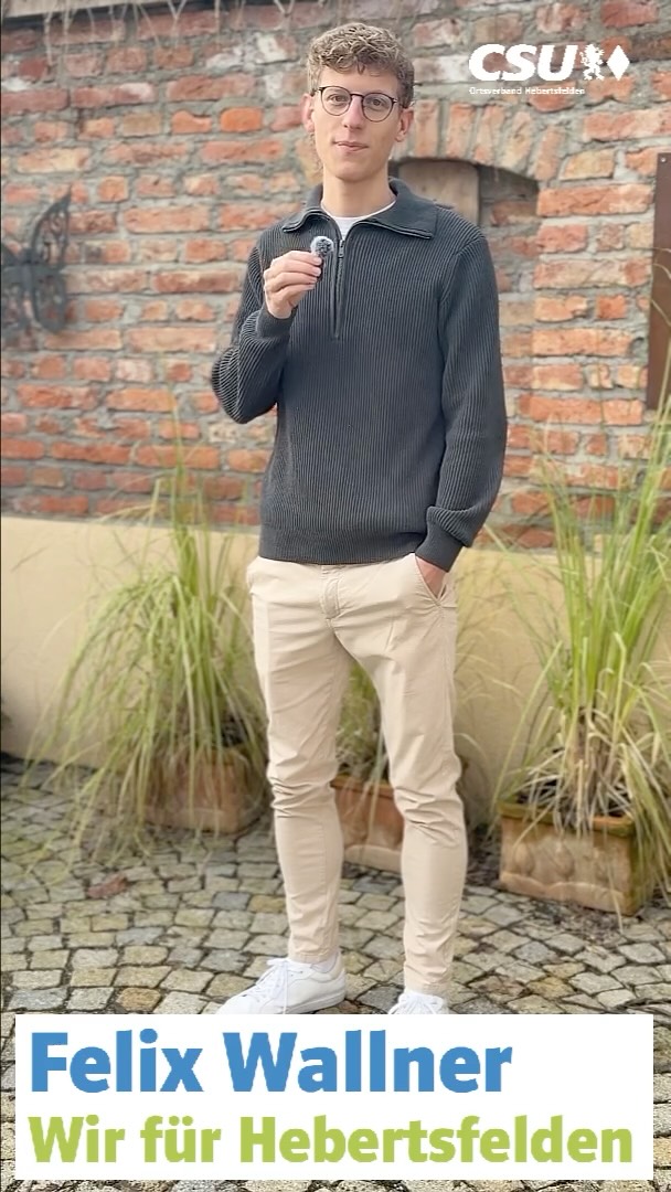 Felix Wallner, Hebertsfelden
22 Jahre, Student 
1. Vorstand in der KLJB Hebertsfelden, 
Vorstandschaft Freiwillige Feuerwehr Hebertsfelden
Hobbys: Skifahren und Joggen gehen

#wirfürhebertsfelden
#PolitikZumAnfassen #csu #hebertsfelden #näherammenschen