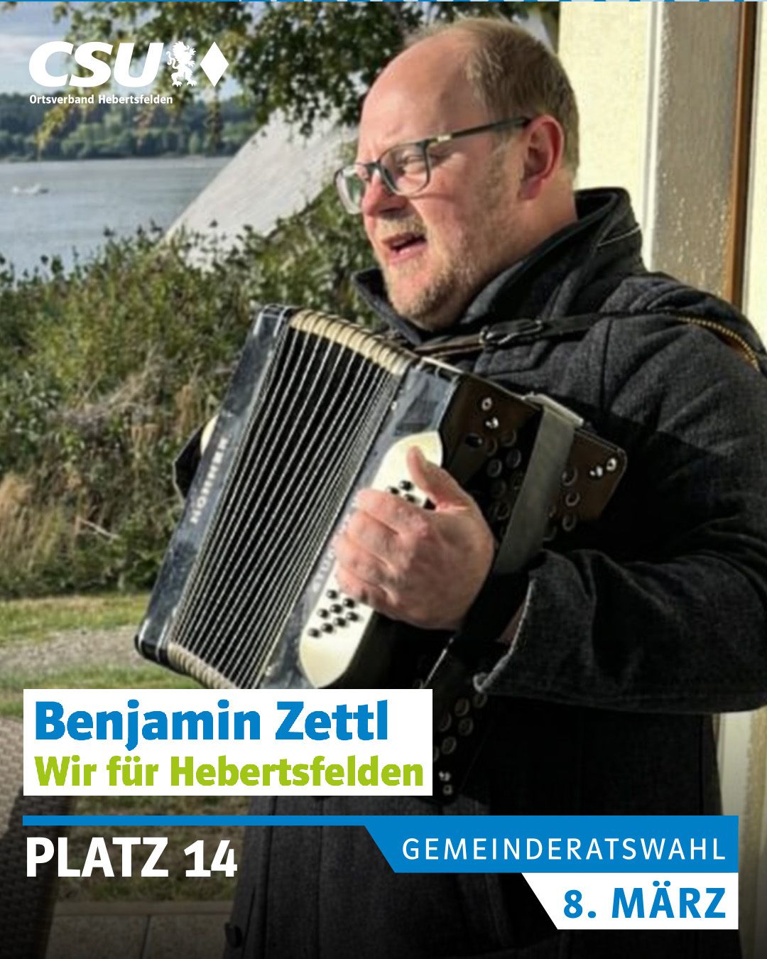 Benjamin Zettl, Hebertsfelden
38 Jahre, Teamleiter IT, verheiratet, 2 Kinder
Mitglied im Algyö-Orga Team, Vorstandsmitglied des Faschingsvereins Hebertsfelden, 
Mitglied bei Freiwillige Feuerwehr Hebertsfelden, Obst- & Gartenbauverein 
Hobbys: Bauen, Musik

#wirfürhebertsfelden
#PolitikZumAnfassen #csu #hebertsfelden #näherammenschen