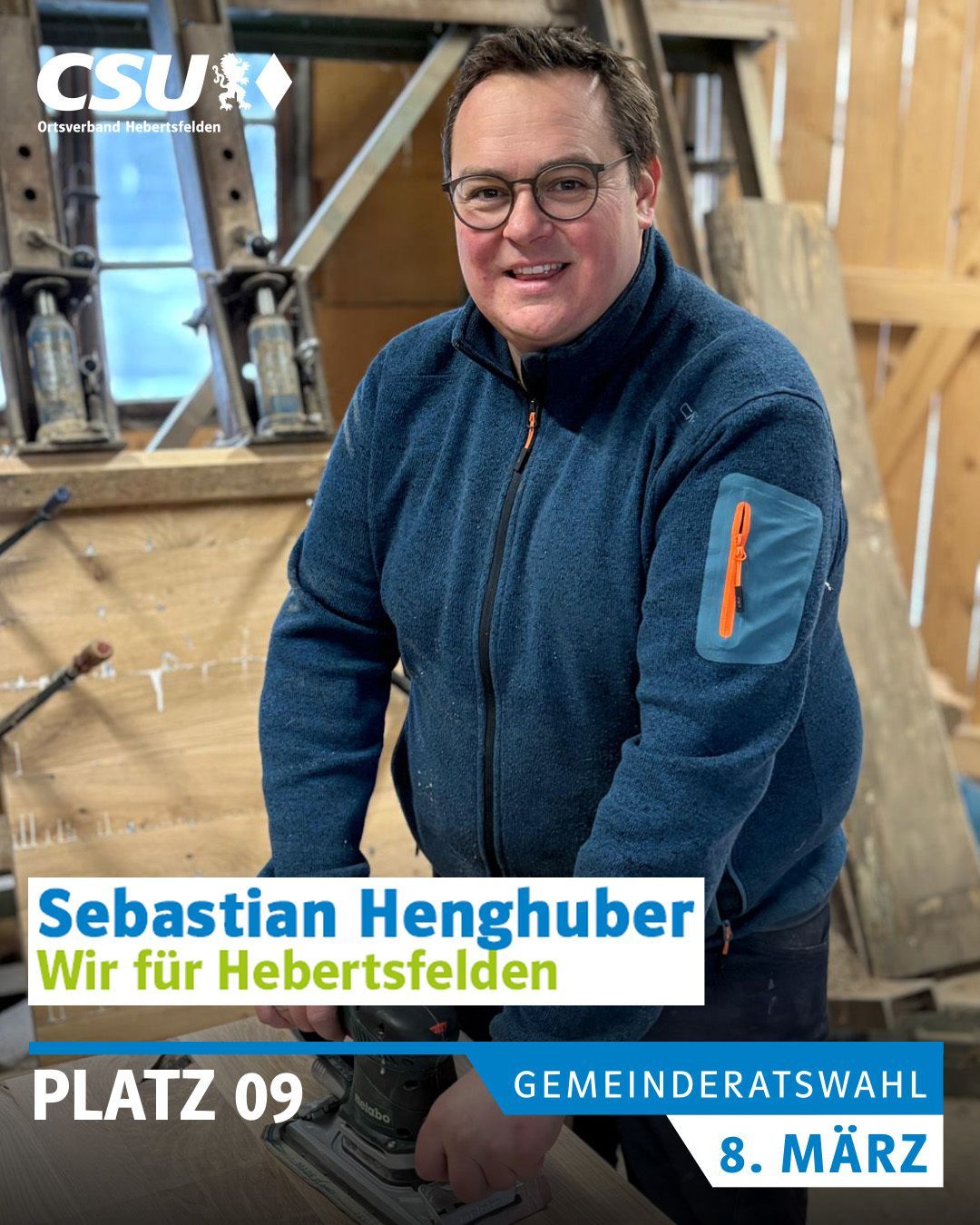 Sebastian Henghuber, Hebertsfelden
42 Jahre, Forstingenieur, verheiratet, 3 Kinder
Mitglied im SV Hebertsfelden, CSU Hebertsfelden, 
Wanderverein, Obst- und Gartenbauverein, Schimmelschützen Schildmannsberg
Hobbys: Aktiver Stockschütze und Schreinern

#wirfürhebertsfelden
#PolitikZumAnfassen #csu #hebertsfelden #näherammenschen