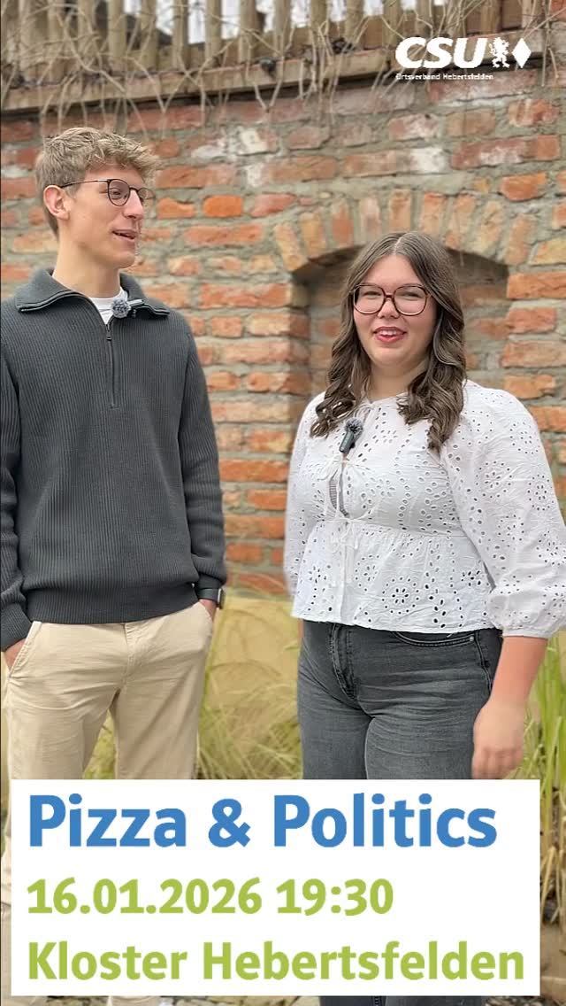 Pizza & Politics 🍕🗳️
Du bist Jung- oder Erstwähler, würdest gerne erfahren wie das mit dem Wählen so geh? Dann bist du bei uns genau richtig!
Komm gerne vorbei!

📅 Wann? Freitag, 16.01. ab 19:30 Uhr
📍 Wo? Kloster Hebertsfelden
👥 Mit dabei: Unsere jungen Gemeinderatskandidaten.
🍕 Pizza & Getränke gibt’s gratis.

#wirfürhebertsfelden #PizzaAndPolitics #Erstwähler #Jungwähler #PolitikZumAnfassen #csuhebertsfelden #näherammenschen